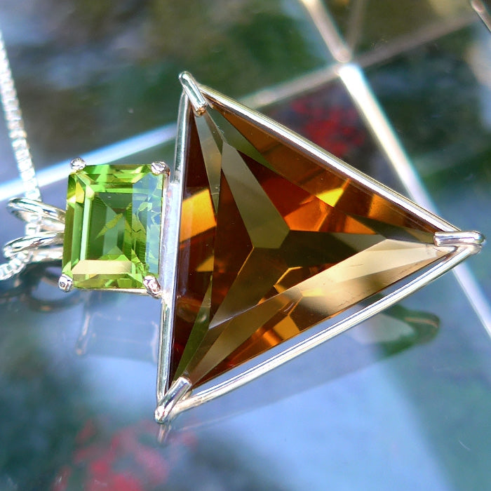 Citrine Angelic Star with Emerald Cut Peridot Crown