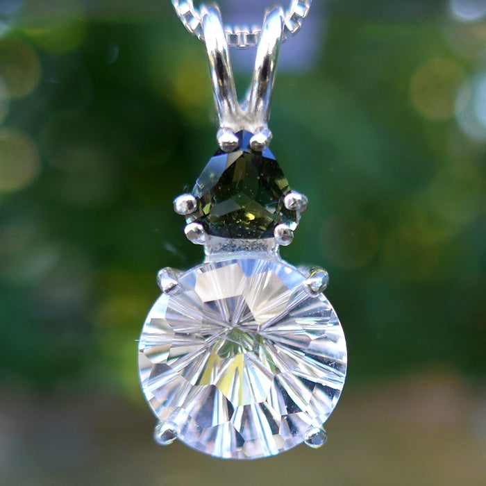 Danburite Super Nova with Trillion Moldavite