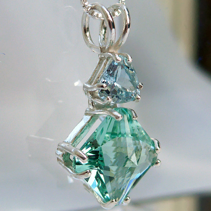 Colombian Obsidian Mini Magician Stone with Aquamarine Crown