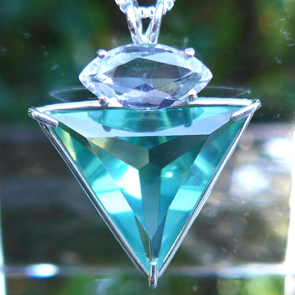Colombian Obsidian Angelic Star Pendant with Marquise John of God Quartz Crown
