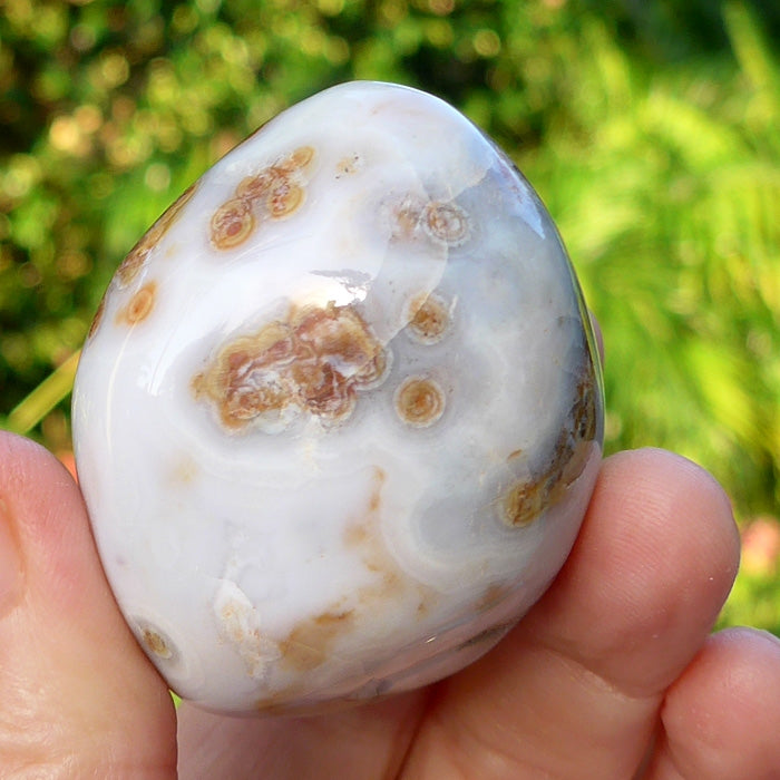 Cream and Rust Ocean Jasper Egg