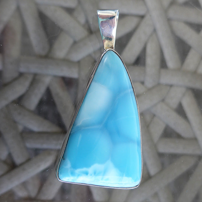 Beautiful Curved Triangular Larimar Pendant