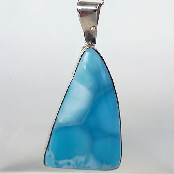 Beautiful Curved Triangular Larimar Pendant