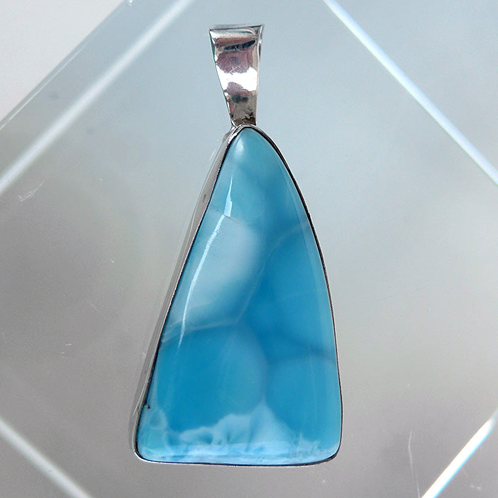 Beautiful Curved Triangular Larimar Pendant