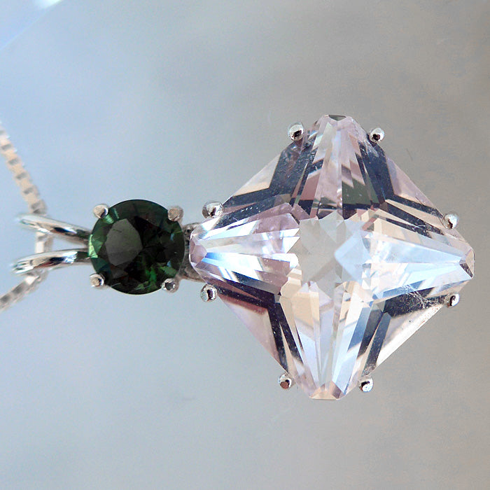 Danburite Magician Stone with Round Moldavite