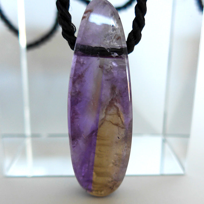 Translucent Semi Polished Rainbow Ametrine Pendant by Lawrence Stoller
