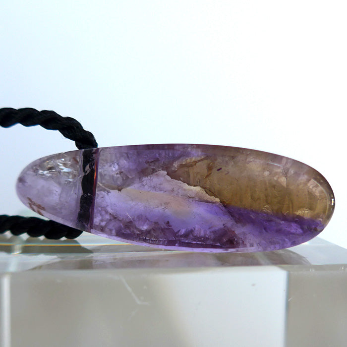 Translucent Semi Polished Rainbow Ametrine Pendant by Lawrence Stoller