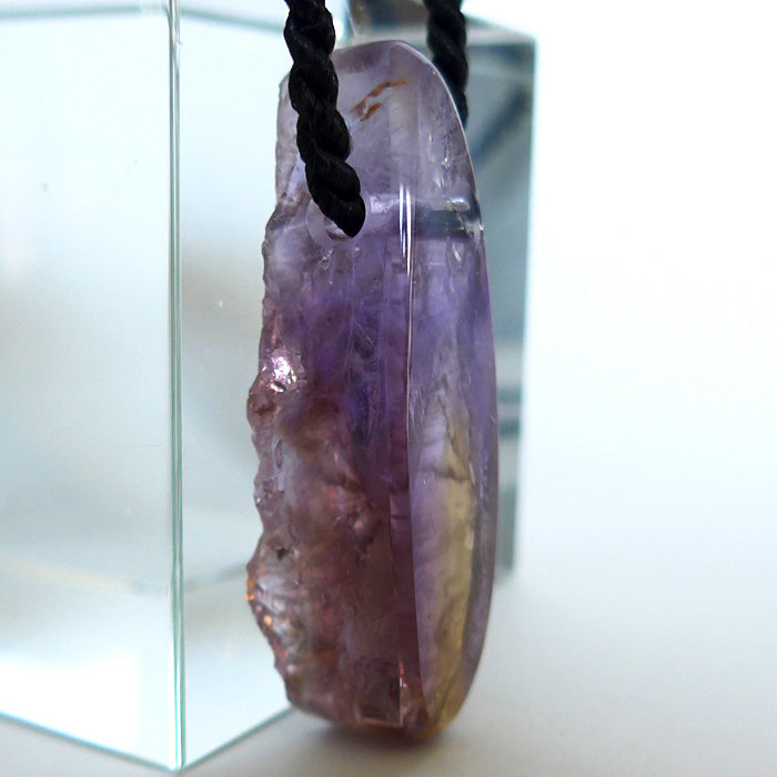 Translucent Semi Polished Rainbow Ametrine Pendant by Lawrence Stoller