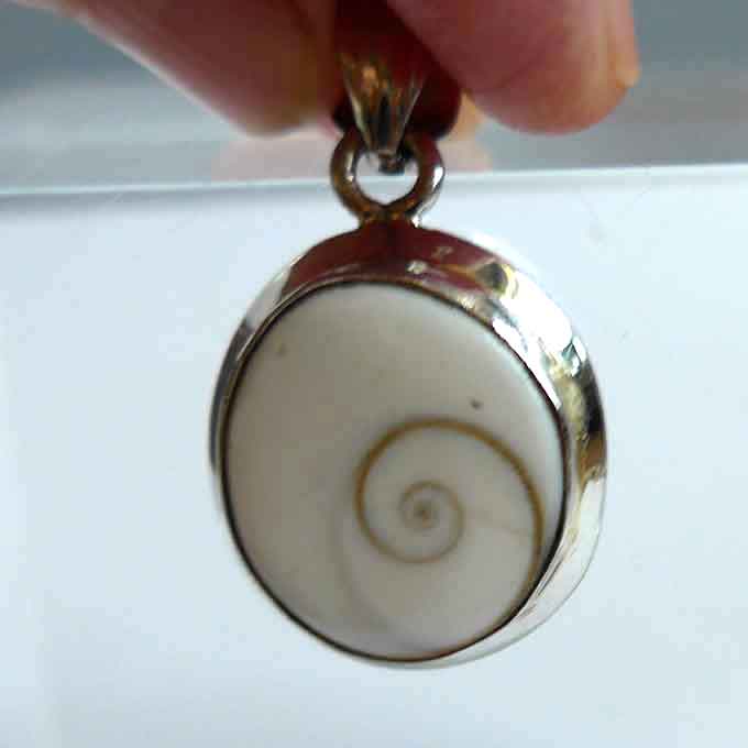 Eye of Shiva Oval Pendant in Sterling Silver