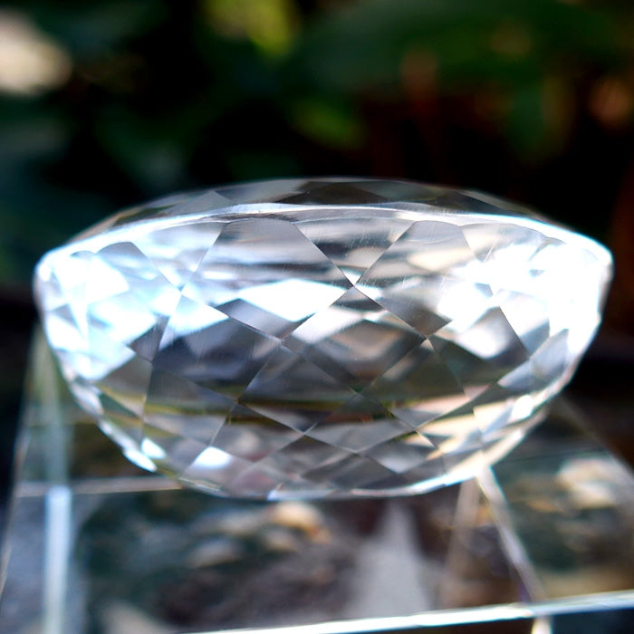 Water Clear Faceted Oval Quartz Gemstone