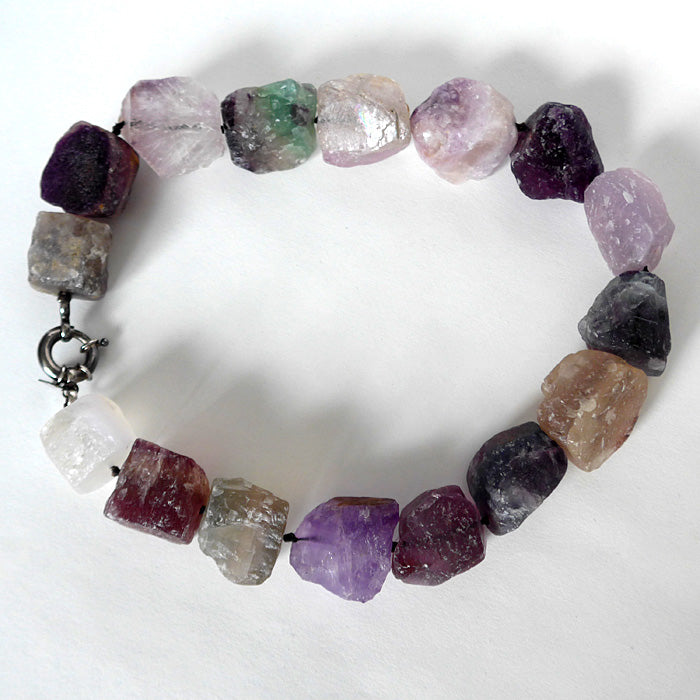 DRAMATIC PRICE DROP: Multicolored Kalan Fluorite Chunky Necklace