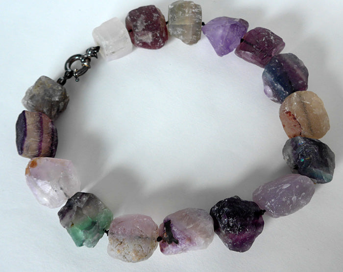 DRAMATIC PRICE DROP: Multicolored Kalan Fluorite Chunky Necklace