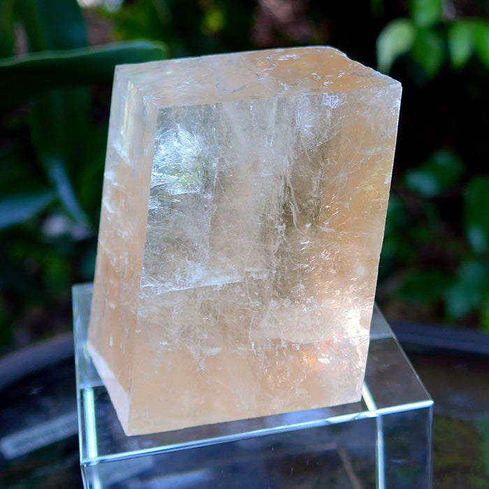 Huge Pale Orange Calcite Rhombohedron