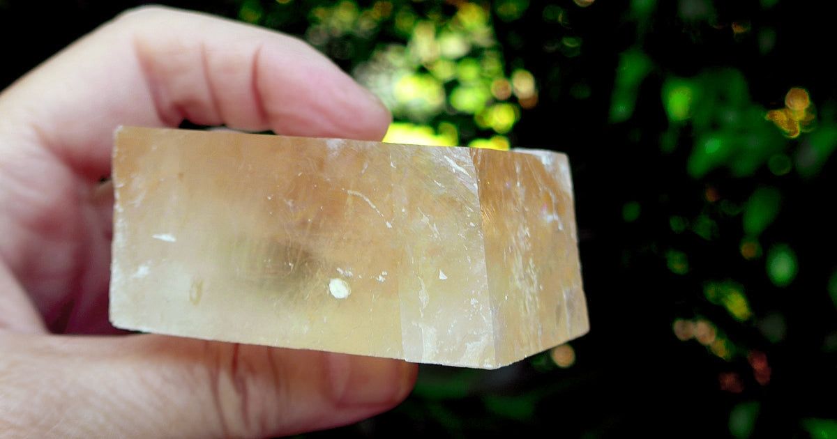 Giant Rhombohedron Orange Calcite