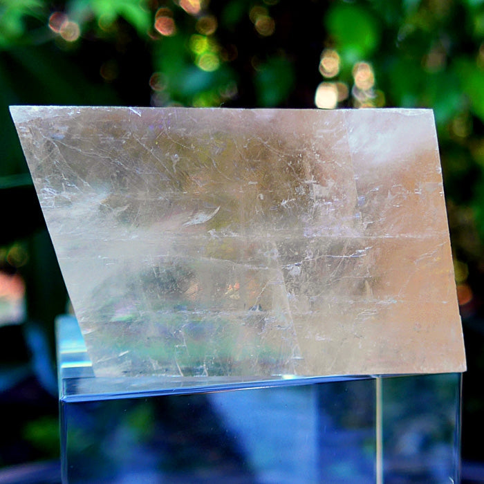 Huge Pale Orange Calcite Rhombohedron