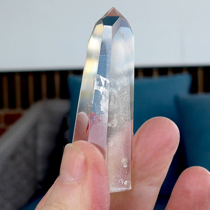 Polished Isis Face Phantom Quartz Altar