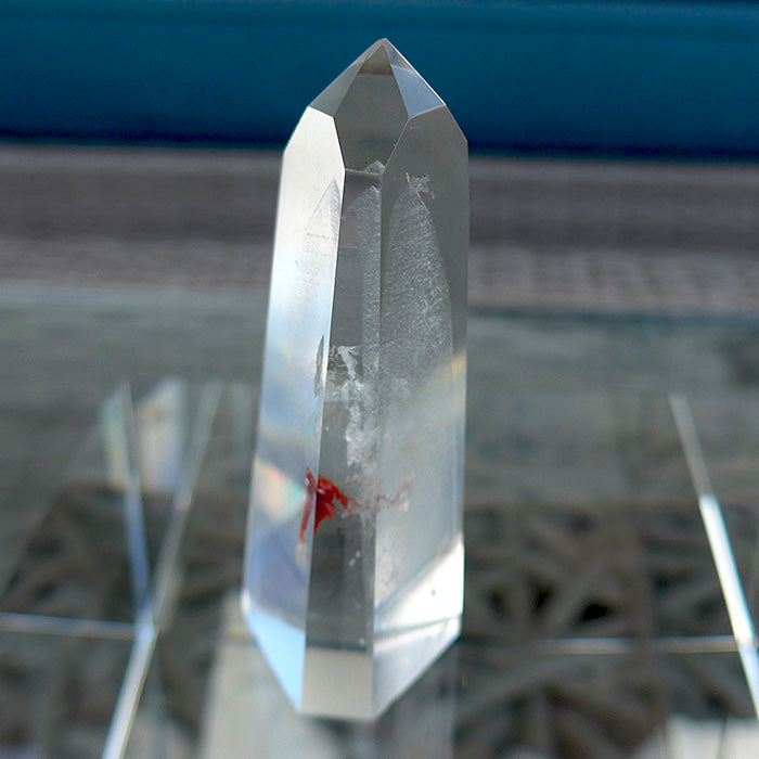 Polished Isis Face Phantom Quartz Altar