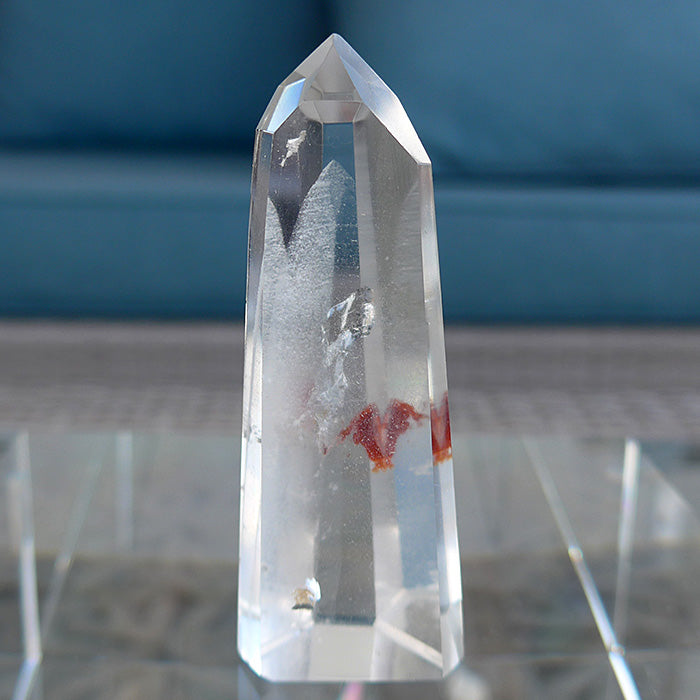 Polished Isis Face Phantom Quartz Altar