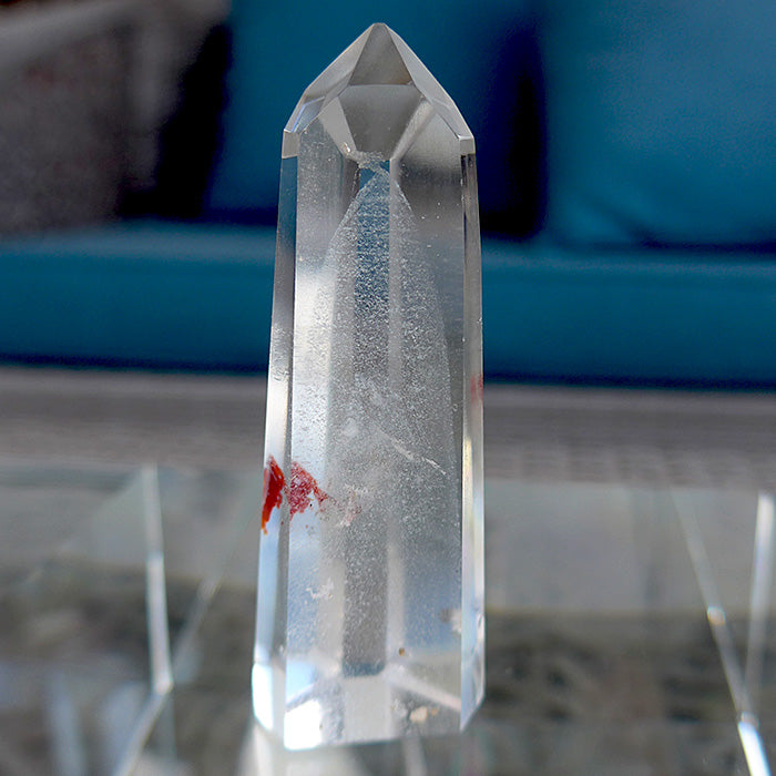 Polished Isis Face Phantom Quartz Altar