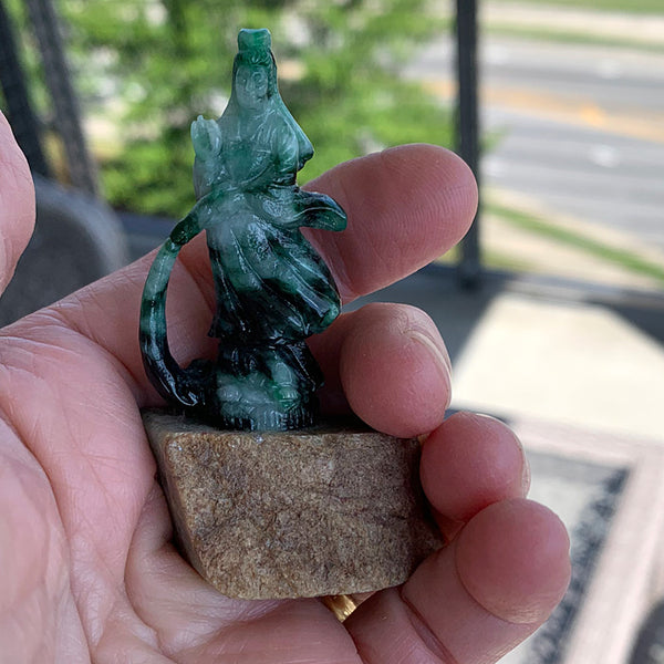 Green Jade Kuan Yin Statue