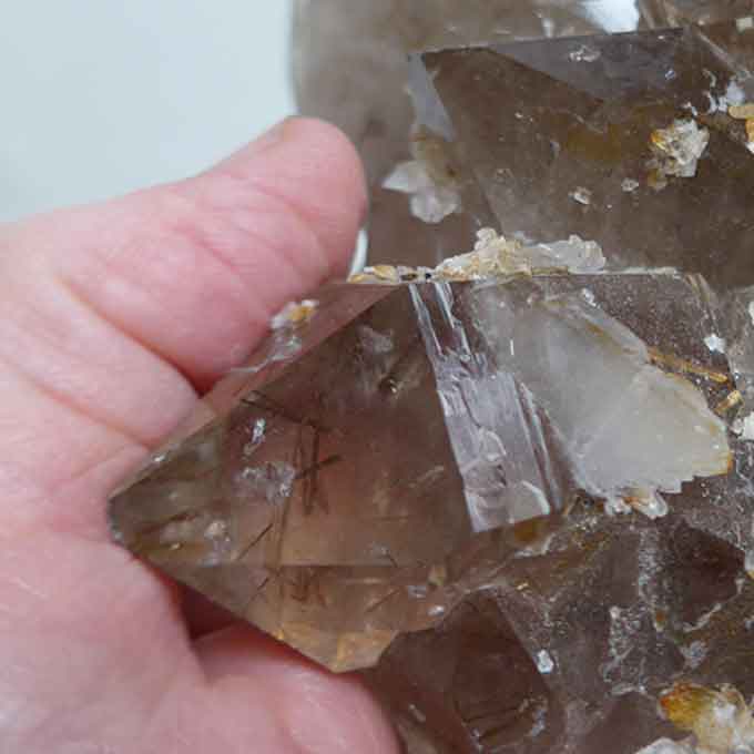 Smoky Rutile Elestial Quartz Cluster