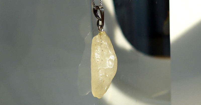 Long Narrow Libyan Desert Glass Pendant