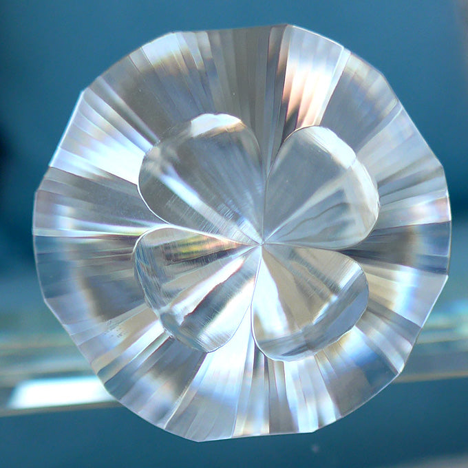 DOUBLE PRICE DROP: Long Slim 4 Flower Petal 6 Gate 108 Facet Vogel Phi Crystal Healing Wand