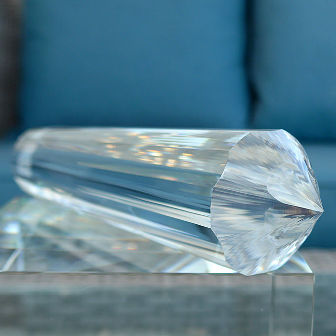 DOUBLE PRICE DROP: Long Slim 4 Flower Petal 6 Gate 108 Facet Vogel Phi Crystal Healing Wand