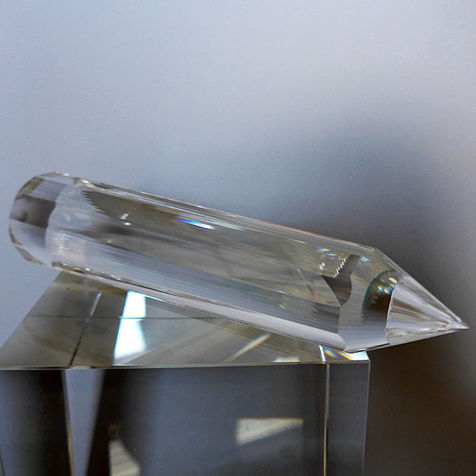 DOUBLE PRICE DROP: Long Slim 4 Flower Petal 6 Gate 108 Facet Vogel Phi Crystal Healing Wand