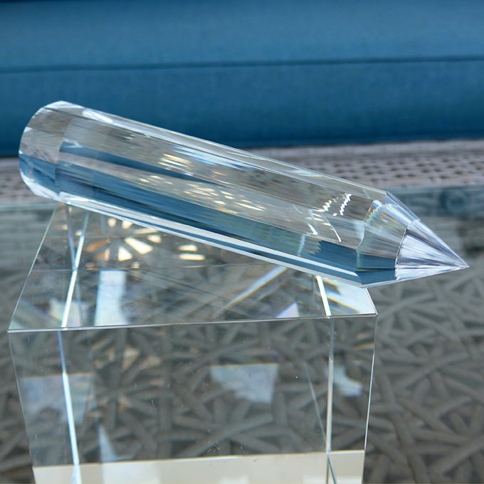 DOUBLE PRICE DROP: Long Slim 4 Flower Petal 6 Gate 108 Facet Vogel Phi Crystal Healing Wand