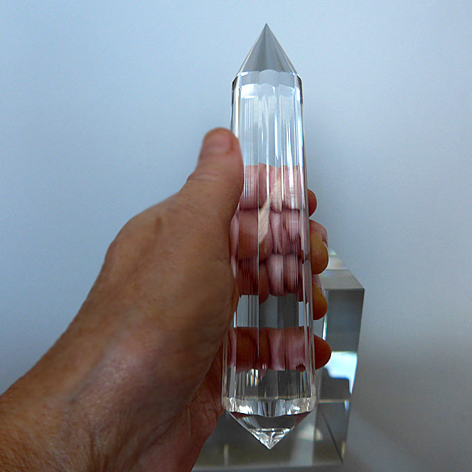DOUBLE PRICE DROP: Long Slim 4 Flower Petal 6 Gate 108 Facet Vogel Phi Crystal Healing Wand