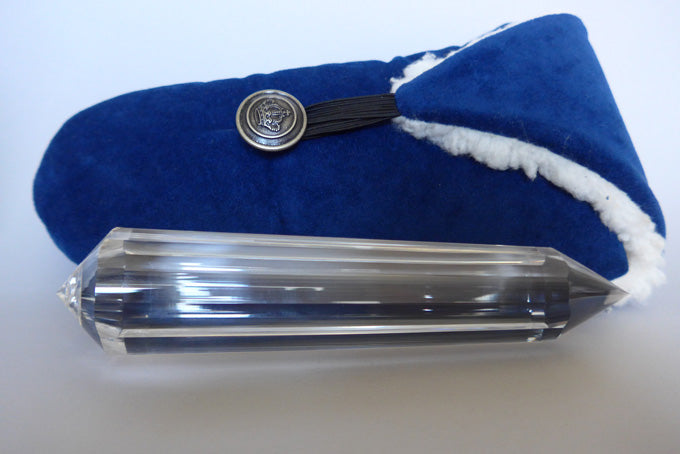 DOUBLE PRICE DROP: Long Slim 4 Flower Petal 6 Gate 108 Facet Vogel Phi Crystal Healing Wand