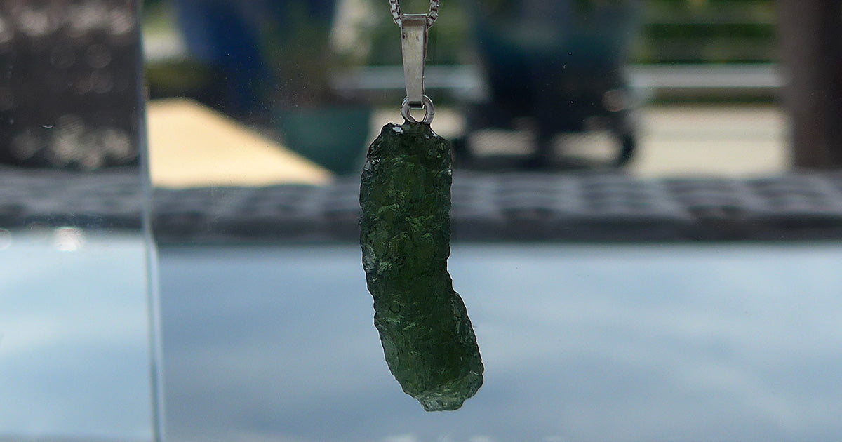 Unpolished Freeform Moldavite Pendant