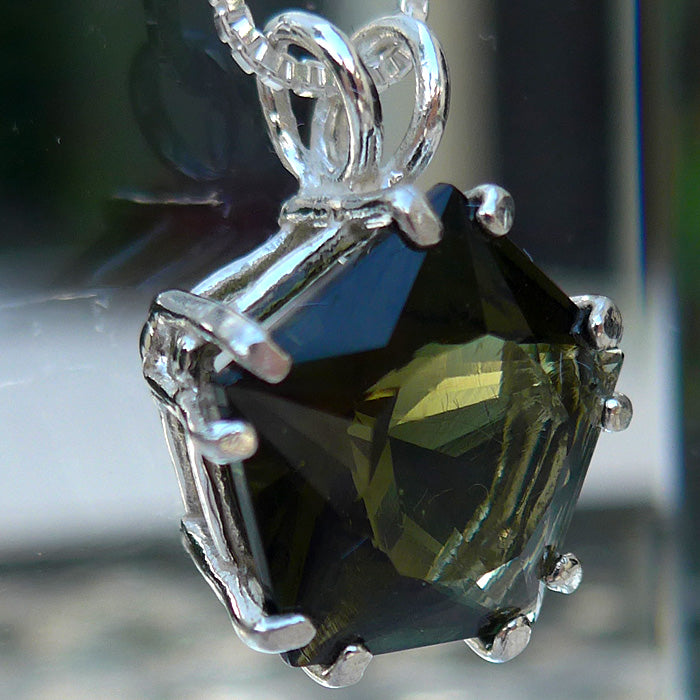 Moldavite Star of Venus Pendant