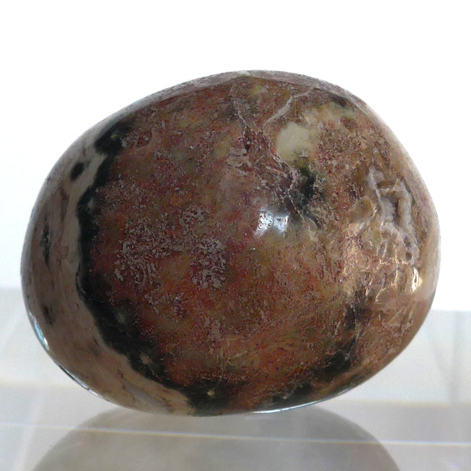 Ochre, Cream and Green Ocean Jasper Egg with Druzy Windows