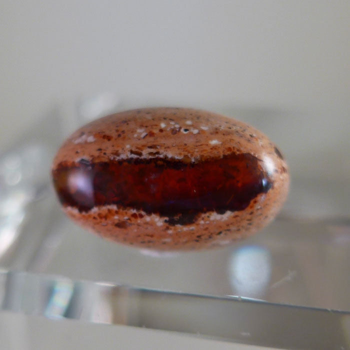 Deep Orange Fire Opal Stripe Cabochon