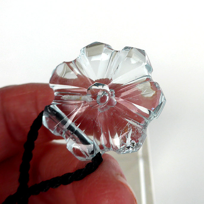 Aquamarine Flower of Isis Pendant by Lawrence Stoller