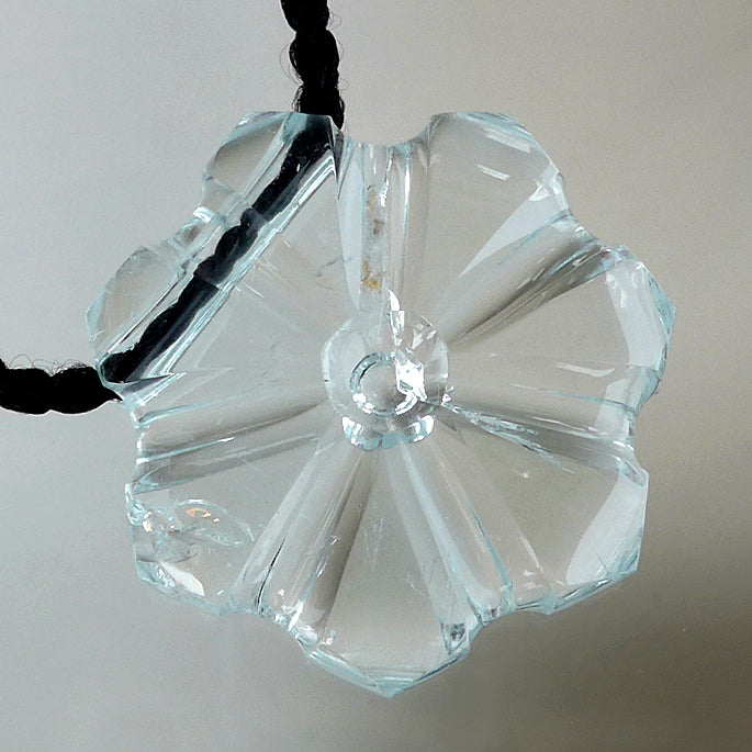 Aquamarine Flower of Isis Pendant by Lawrence Stoller