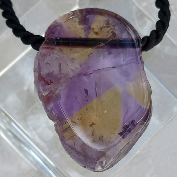 DEEP PRICE DROP: Polished Freeform Striped Ametrine Pendant by Lawrence Stoller