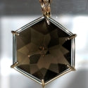Smoky Quartz 14 kt Gold Flower of Life Pendant