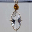 Clear Quartz Infinite Eye Pendant with Citrine