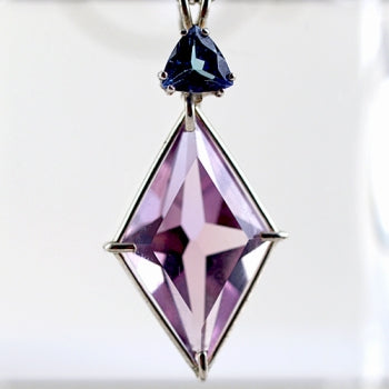 Rose de France Amethyst Ascension Star with Tanzanite Trillion Gemstone