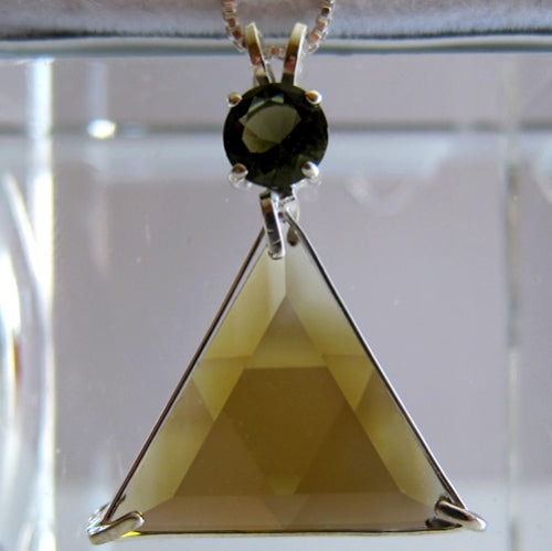 Citrine Star of David Pendant with Moldavite