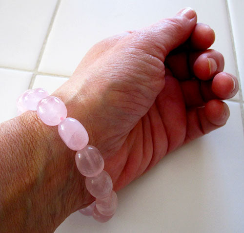 Rose Quartz Big Power Beads Bracelet