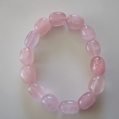 Rose Quartz Big Power Beads Bracelet