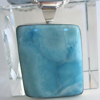 PRICE REDUCTION: Larimar Asymmetrical Medicine Shield Pendant