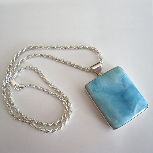 PRICE REDUCTION: Larimar Asymmetrical Medicine Shield Pendant