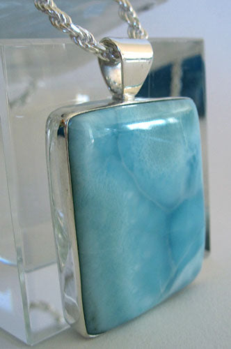 PRICE REDUCTION: Larimar Asymmetrical Medicine Shield Pendant