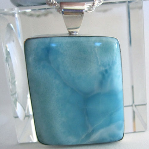 PRICE REDUCTION: Larimar Asymmetrical Medicine Shield Pendant