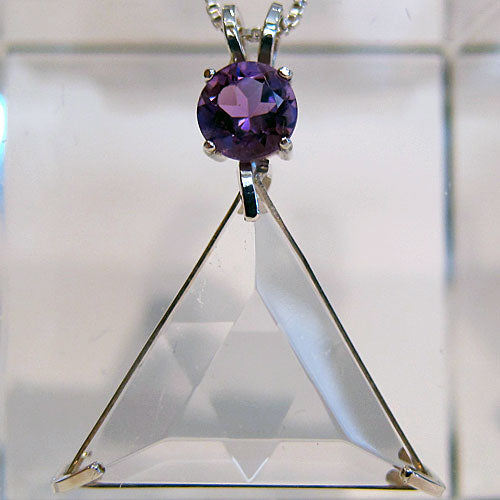 Clear Quartz Star of David Pendant with Amethyst Gemstone Crown